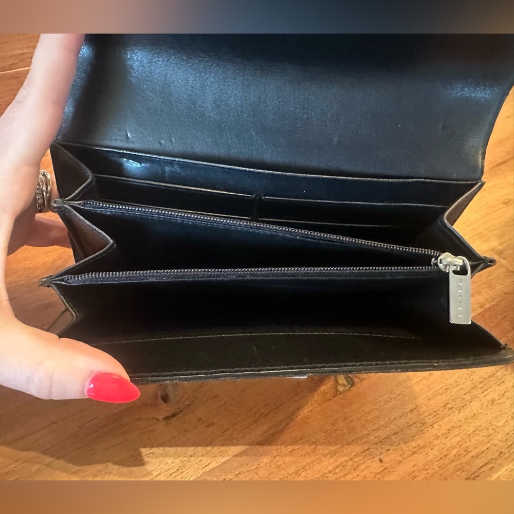 Vintage Celine Black Macadam Canvas Long Wallet with Leather Interior - Picture 4 of 8